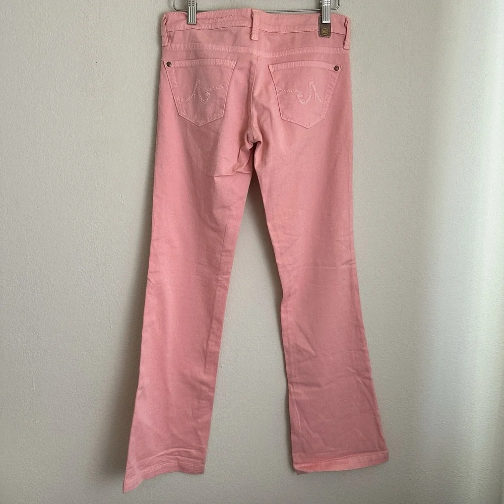 AG Adriano Goldschmied The Dietrich Flare Jeans Womens 26R Pink Low Rise Stretch